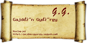 Gajdán György névjegykártya